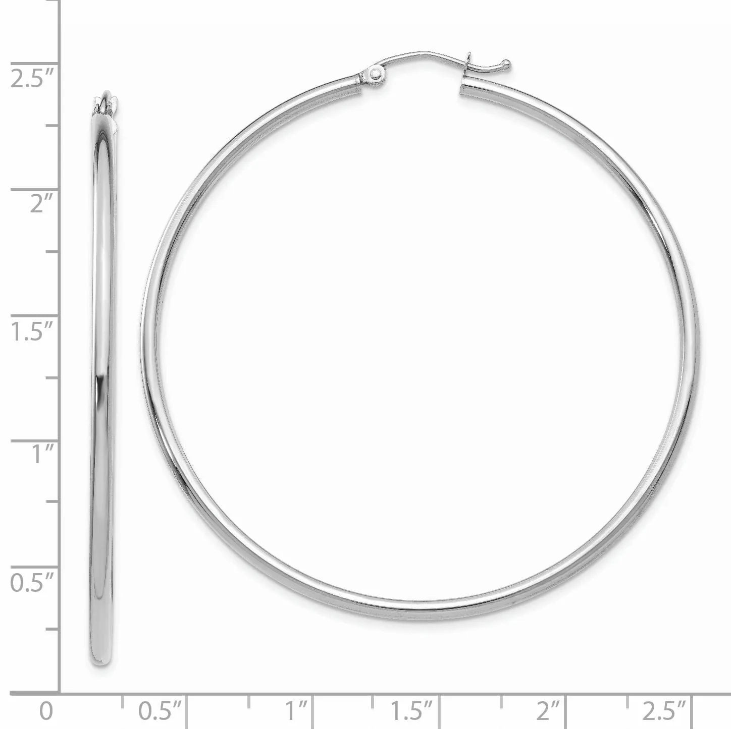 14k White Gold Lightweight Hoop Earrings
