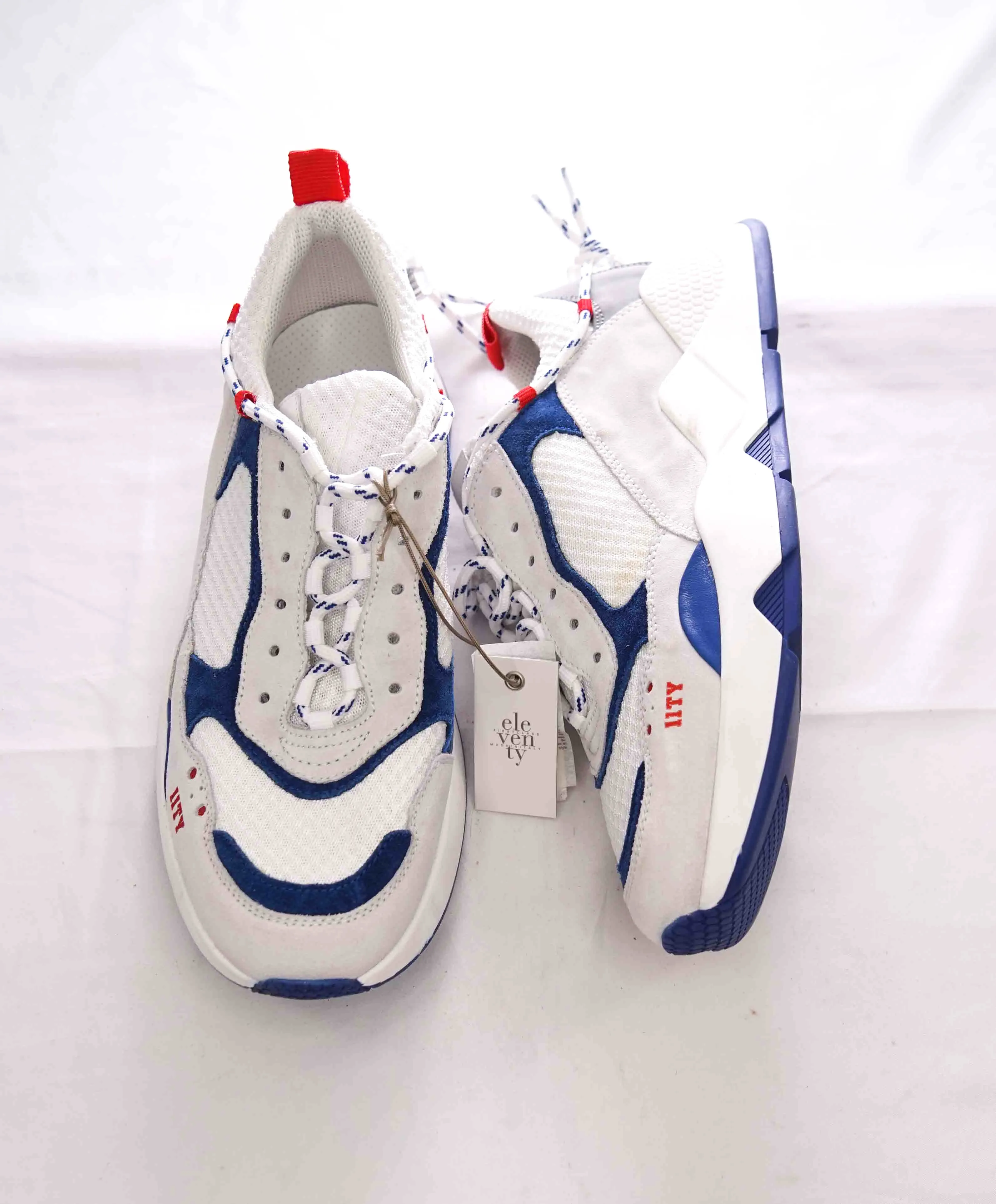 $495 ELEVENTY - 11ty Triple S Mixed Media Unique Sneaker - 8 US (41EU)