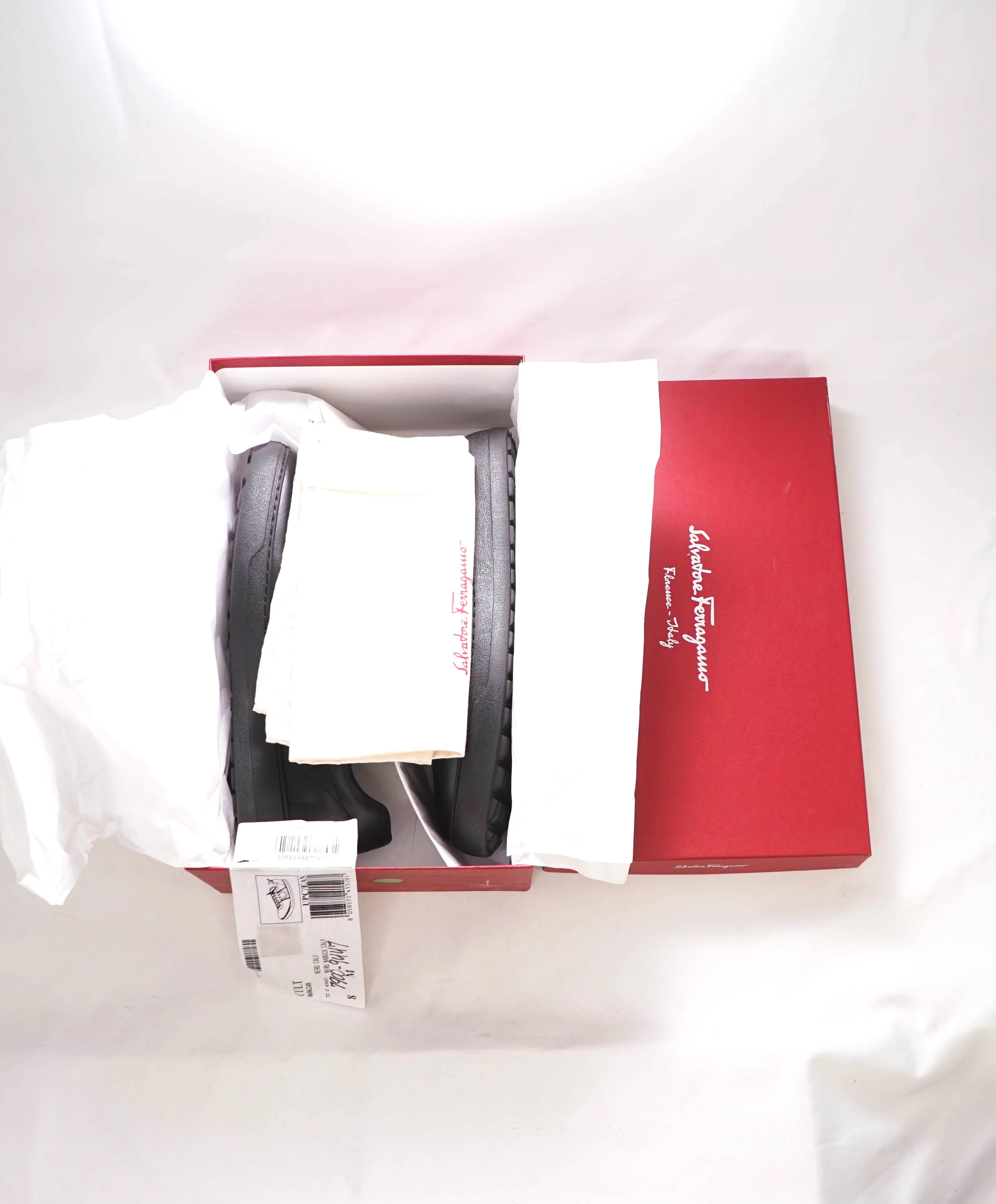 $750 SALVATORE FERRAGAMO - *CULT* Black Gancini Sneaker - 8M US