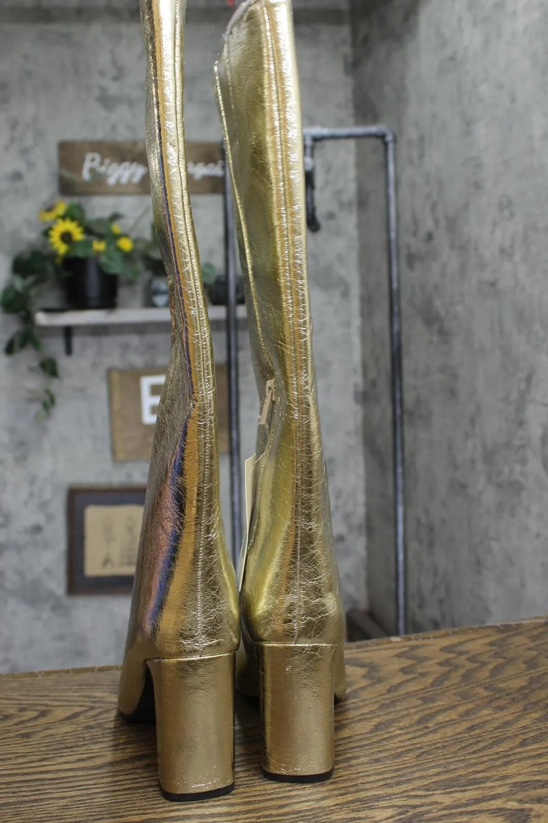 A New Day Womens Diva Stovepipe Tall Boots 90974902 Gold Yellow 8M