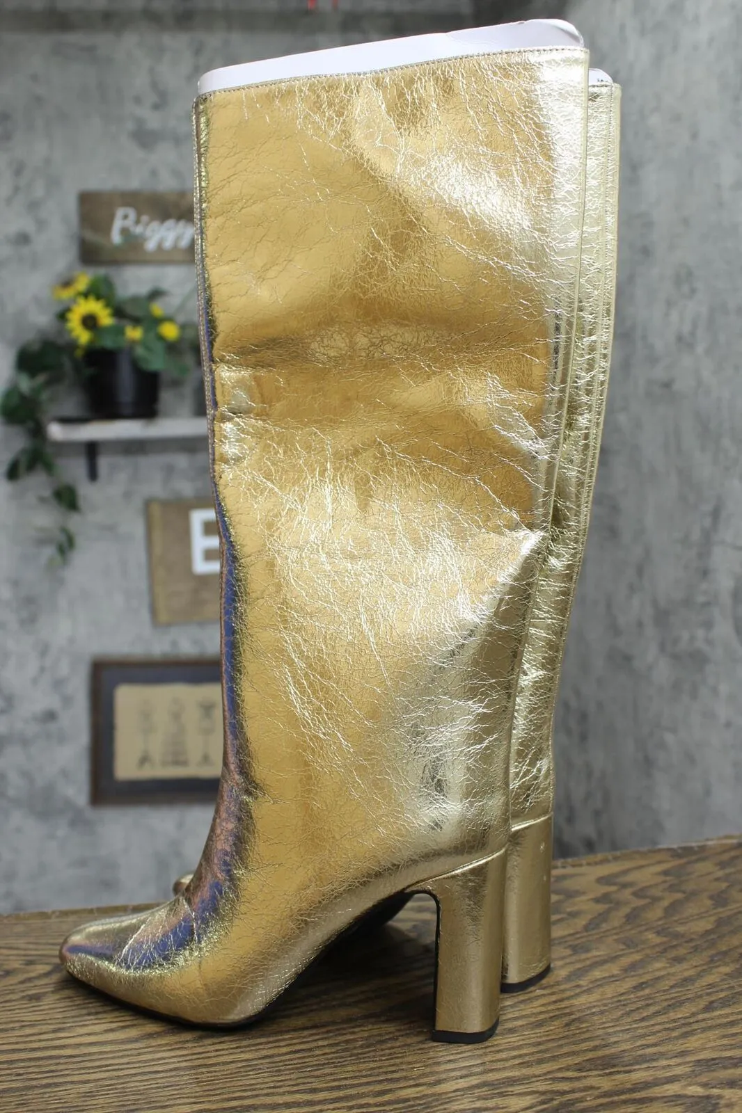 A New Day Womens Diva Stovepipe Tall Boots 90974902 Gold Yellow 8M