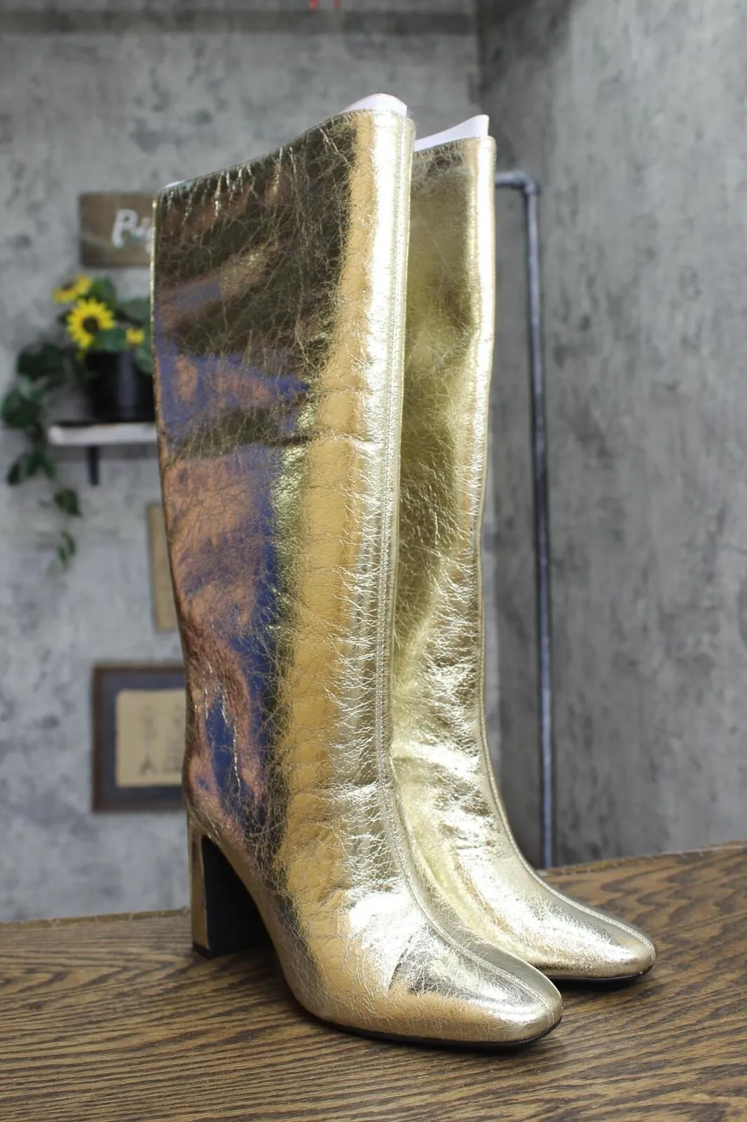 A New Day Womens Diva Stovepipe Tall Boots 90974902 Gold Yellow 8M