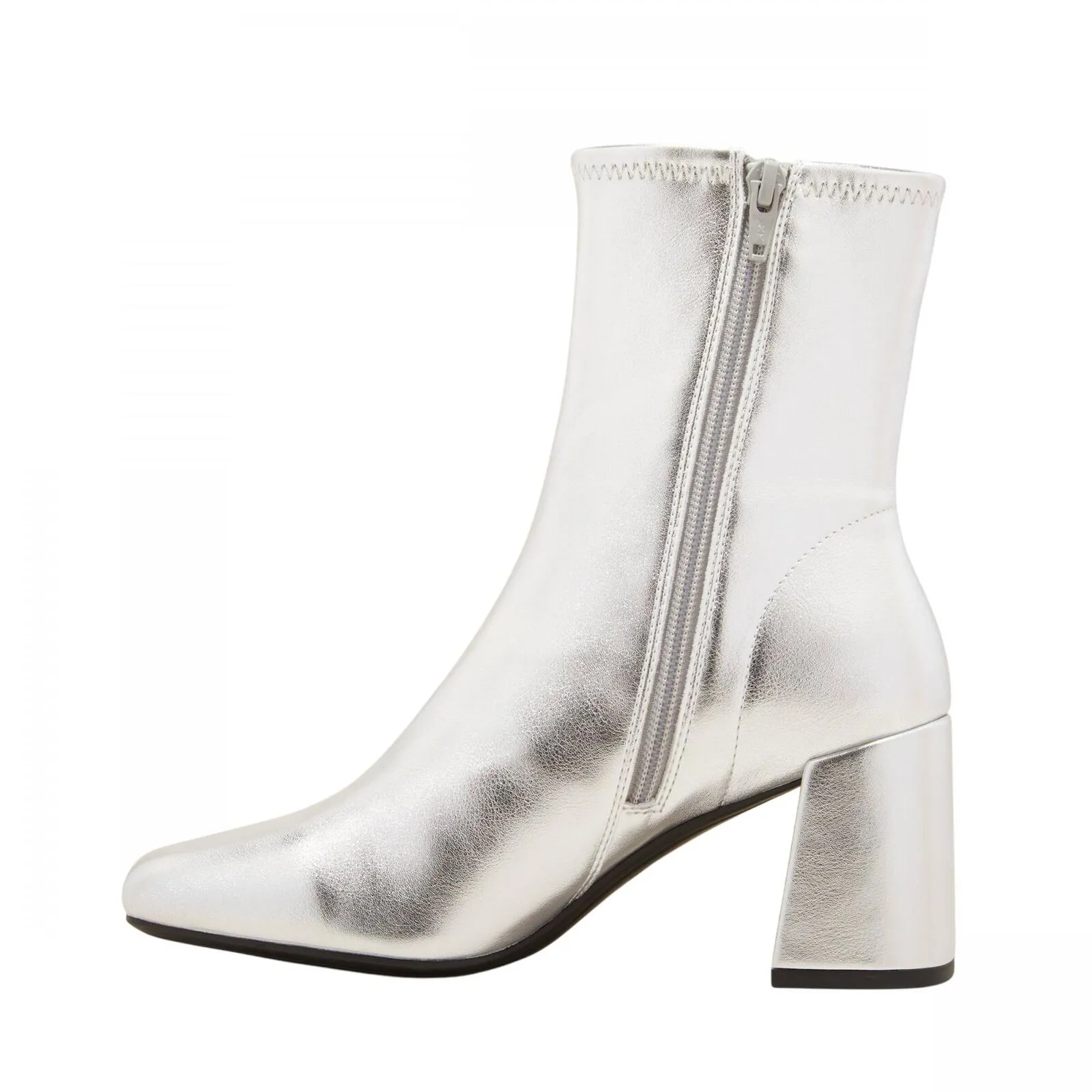 A New Day Womens Pippa Chunky Heel Ankle Boots 91307540 Silver 8.5M