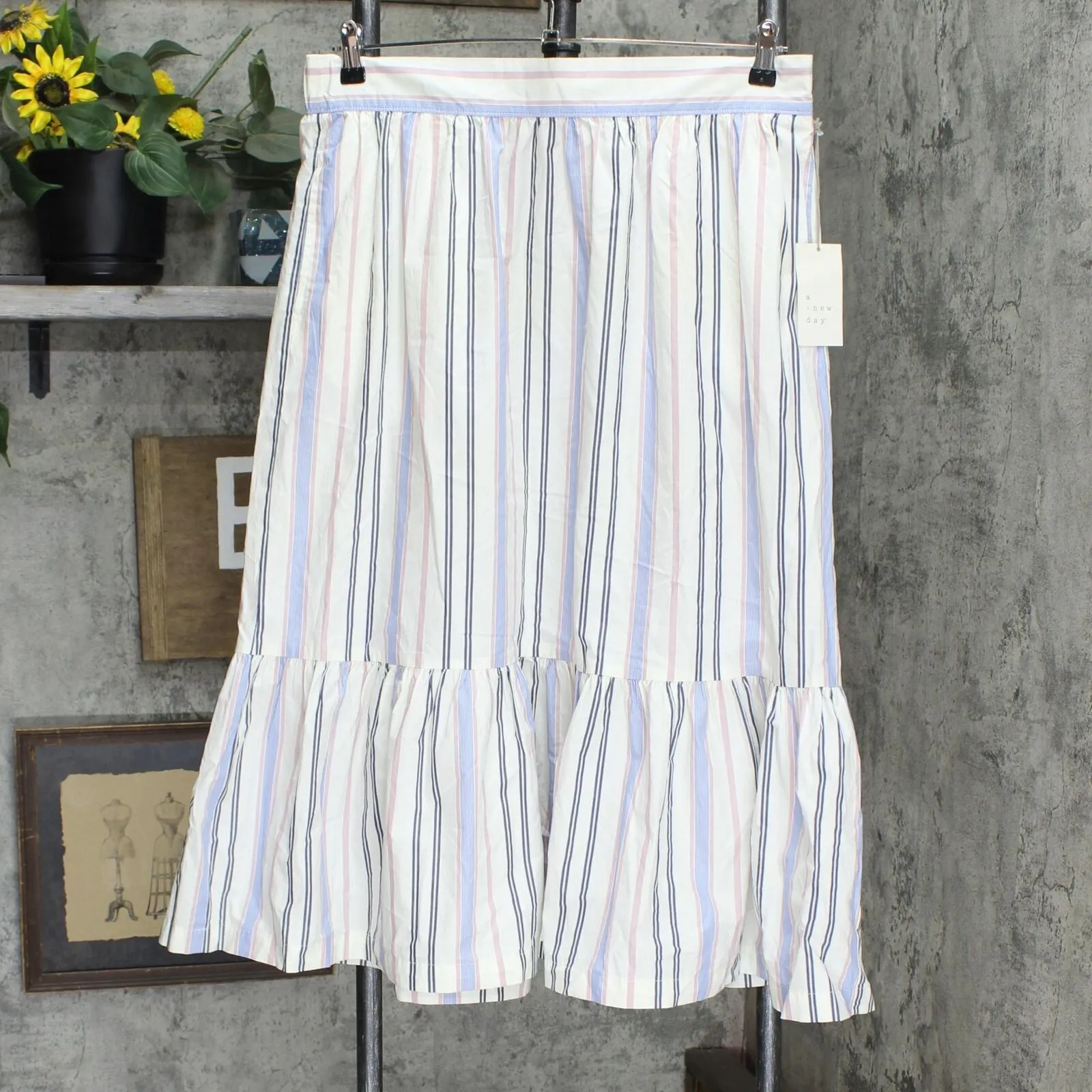 A New Day Women's Tiered Midi A-Line Skirt