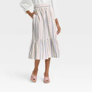 A New Day Women's Tiered Midi A-Line Skirt