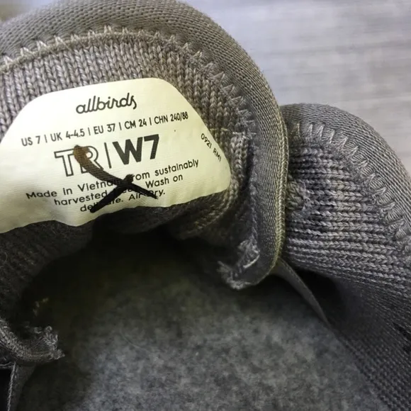 ALLBIRDS Tree Runners Sneakers Gray Size 7