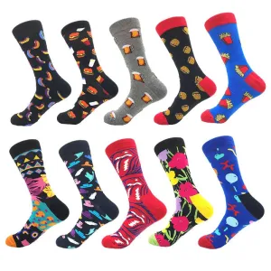 Amedoe Men's Colorful Art Desgin 10 Pack Assorted Bundle Socks