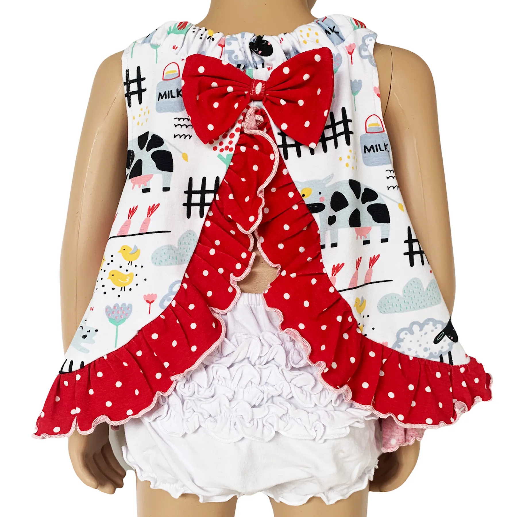 AnnLoren Girls White Knit Ruffled Butt Bloomer Baby/Toddler Diaper Cover