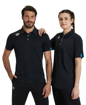 Arena Team Unisex Solid Polo Shirt - Black