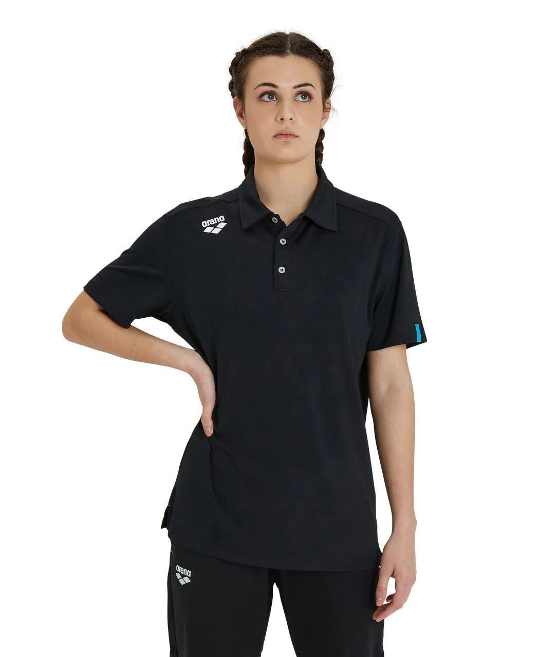 Arena Team Unisex Solid Polo Shirt - Black