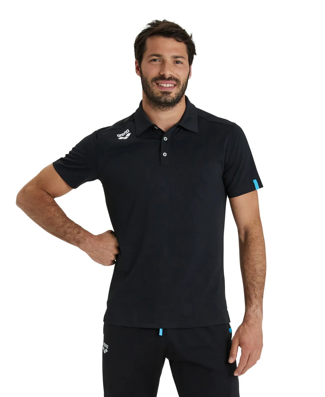 Arena Team Unisex Solid Polo Shirt - Black