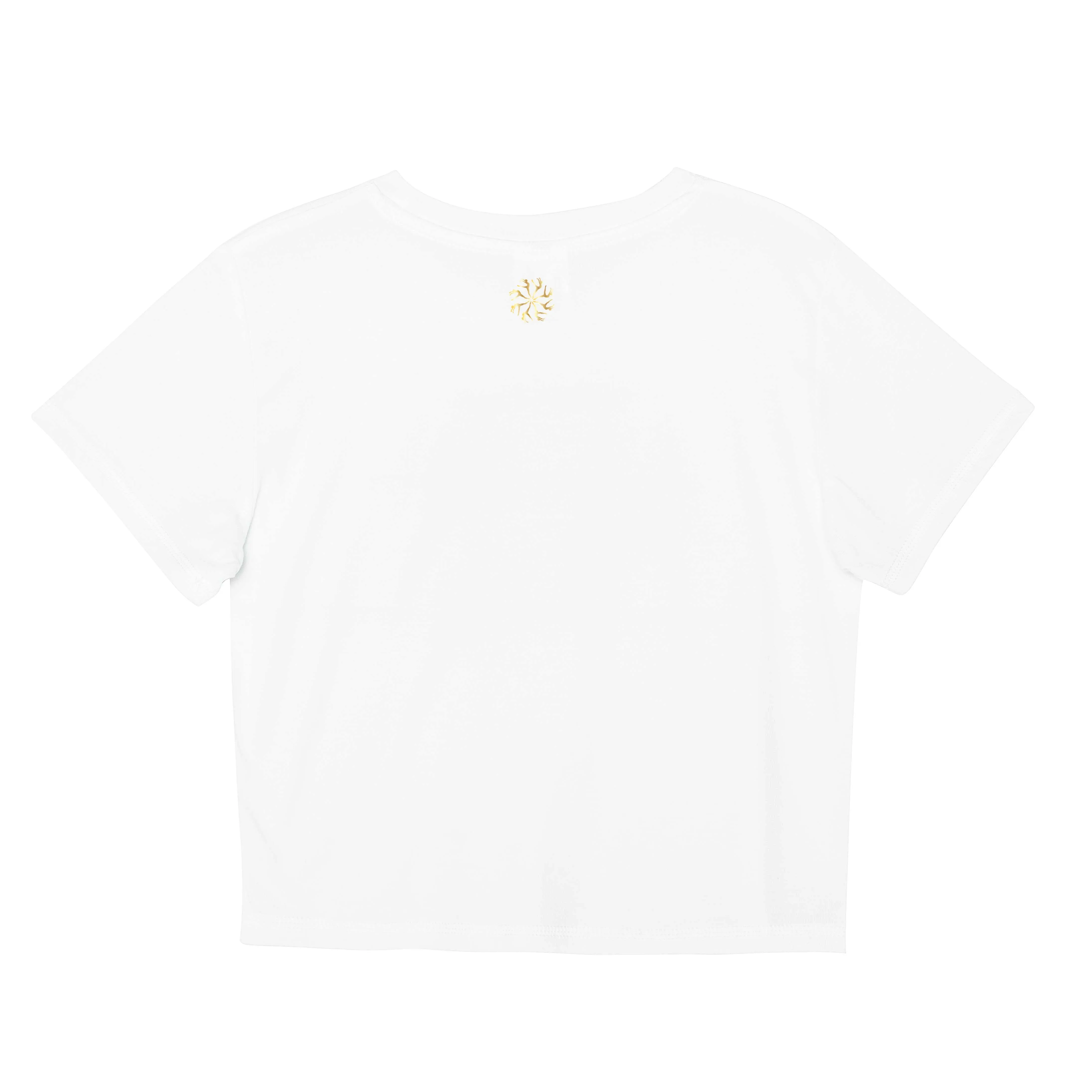 Ashley Muscle Crop White tee with 'Turn it Out' print