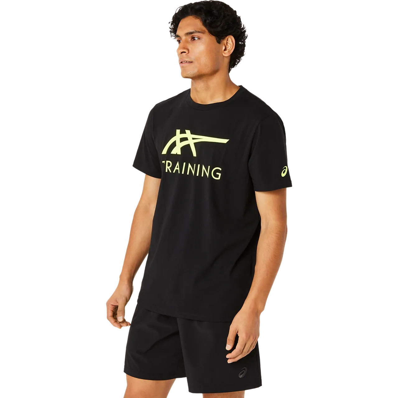 ASICS Stripe Logo Graphic Mens Short Sleeve Top