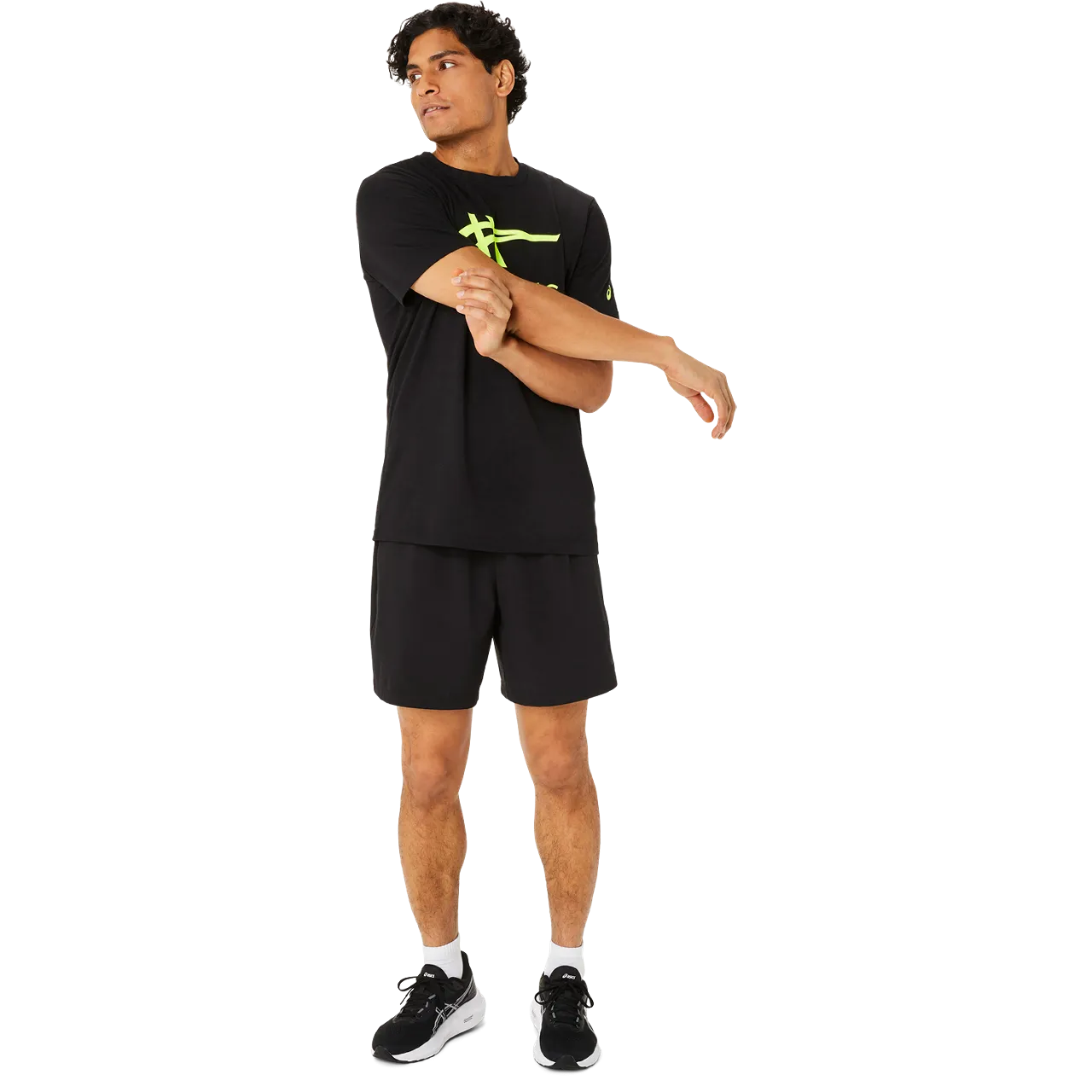 ASICS Stripe Logo Graphic Mens Short Sleeve Top