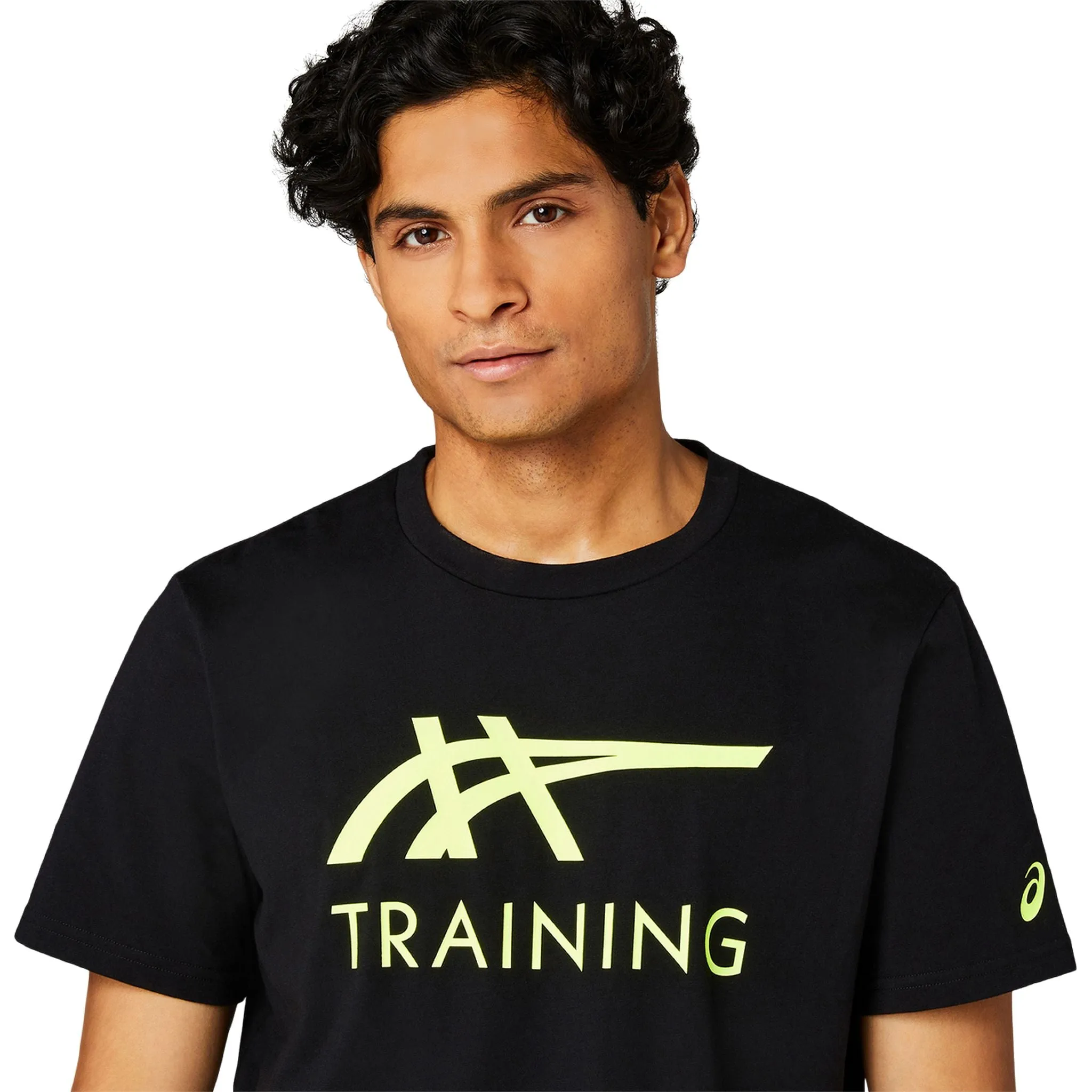 ASICS Stripe Logo Graphic Mens Short Sleeve Top