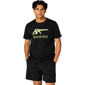 ASICS Stripe Logo Graphic Mens Short Sleeve Top