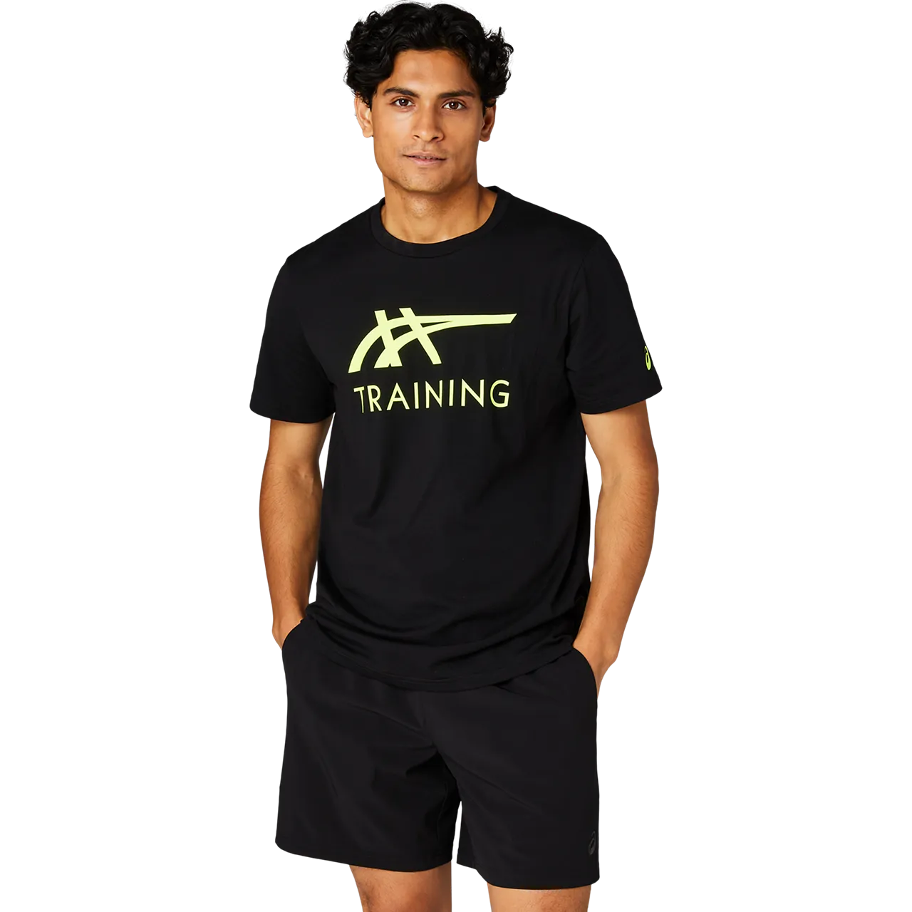 ASICS Stripe Logo Graphic Mens Short Sleeve Top