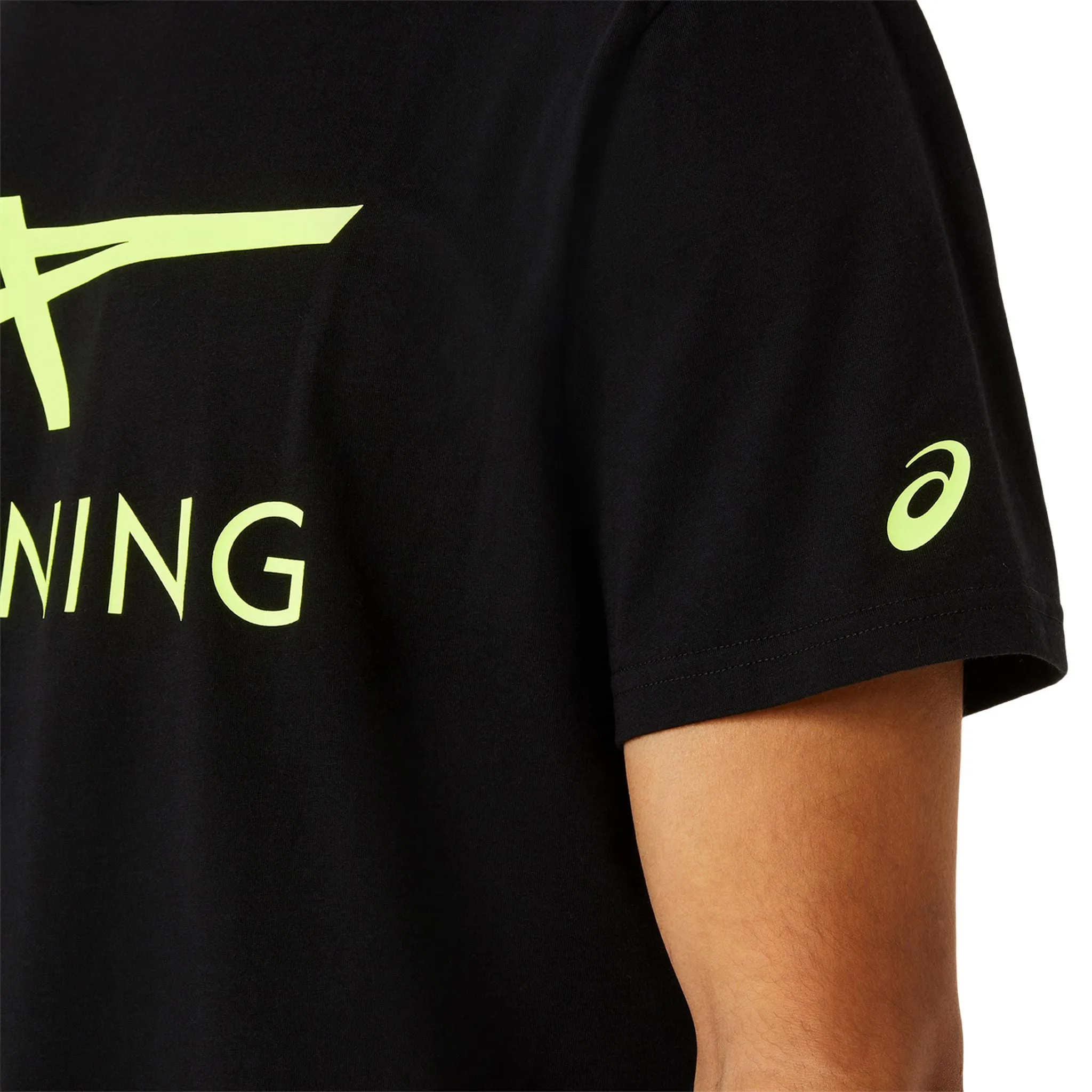 ASICS Stripe Logo Graphic Mens Short Sleeve Top