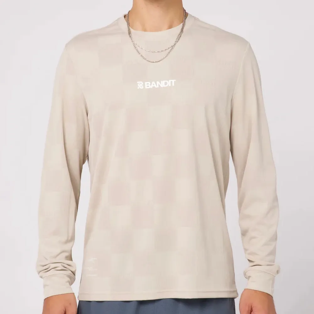Bandit Running Cheque Jacquard Long Sleeve - Stone