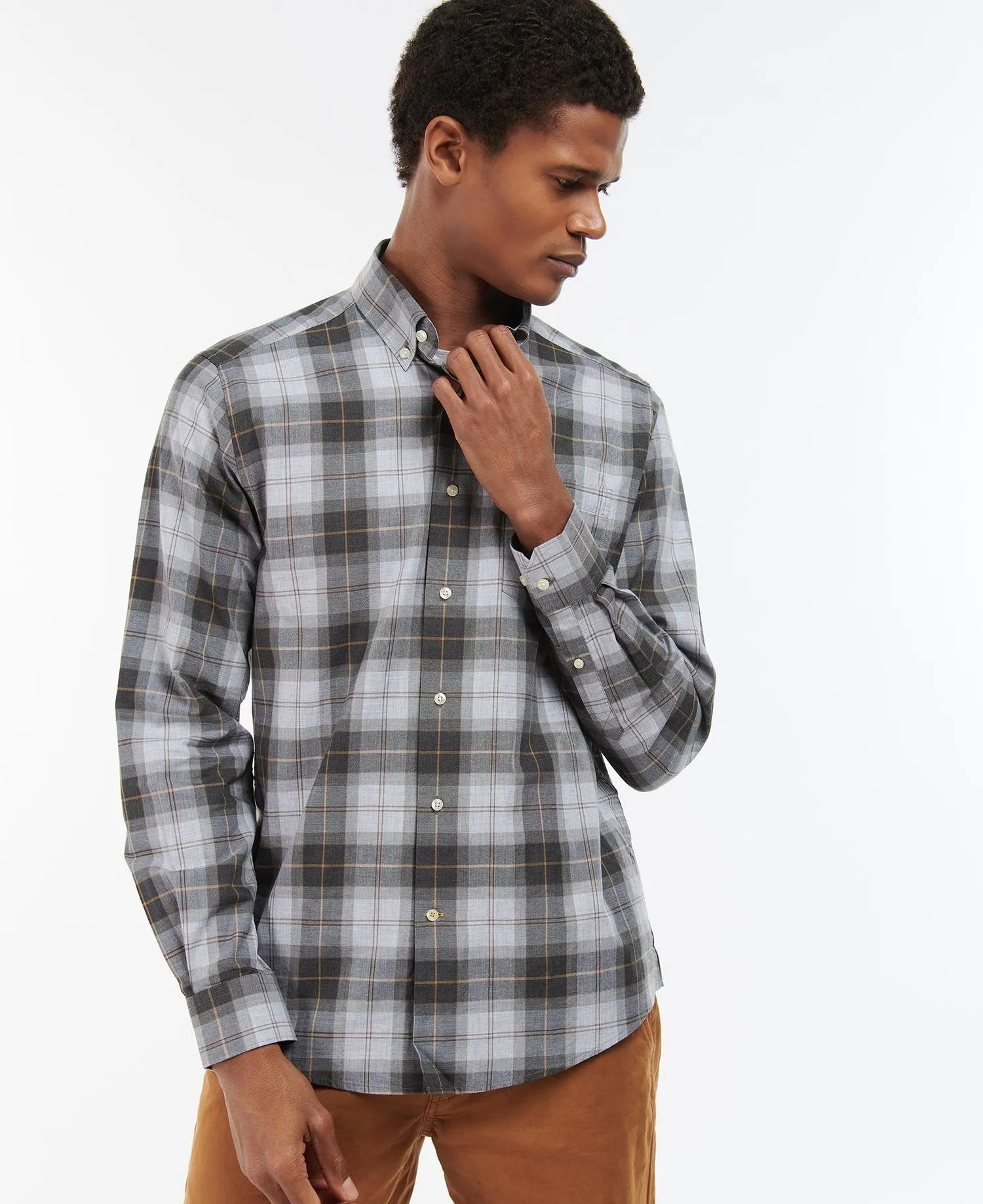 BARBOUR WETHERAM TAILORED SHIRT - GREYSTONE
