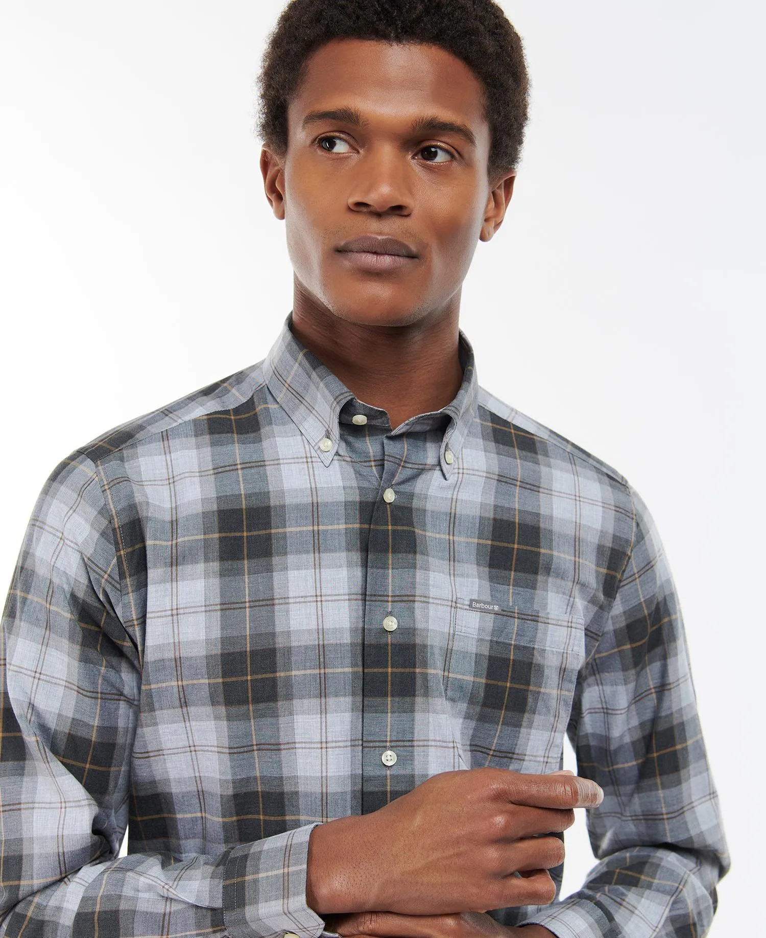BARBOUR WETHERAM TAILORED SHIRT - GREYSTONE