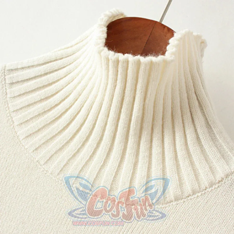 Bear Snowflake Pattern Sweater Winter High Collar Kintted Sweater J30009