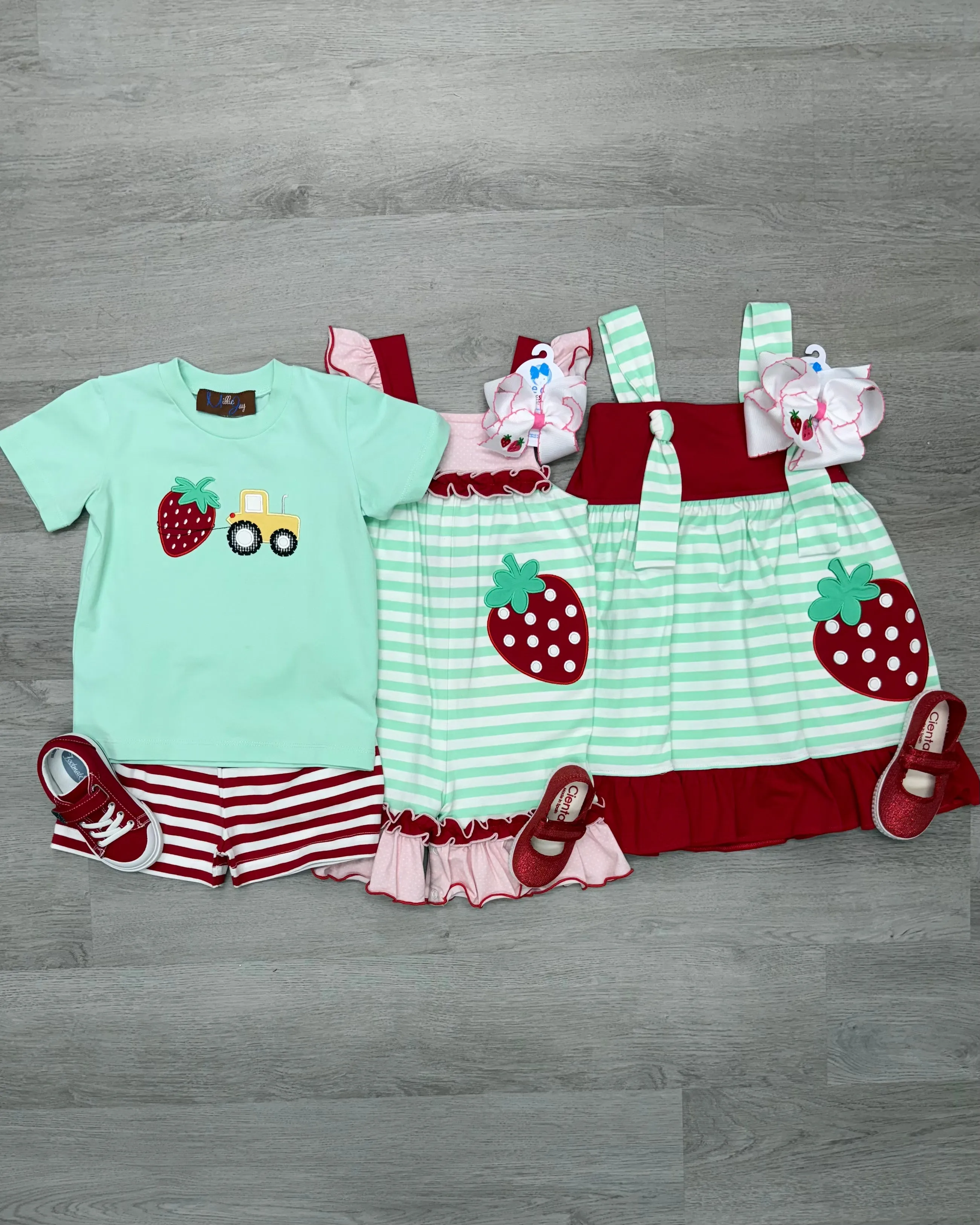 Berry Applique Boys Short Set