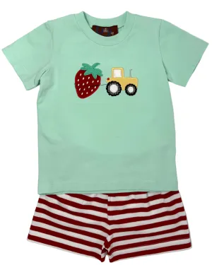 Berry Applique Boys Short Set