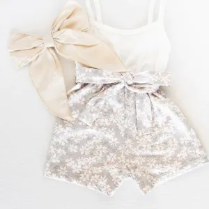 Betty Camisole Romper | Gray Floral