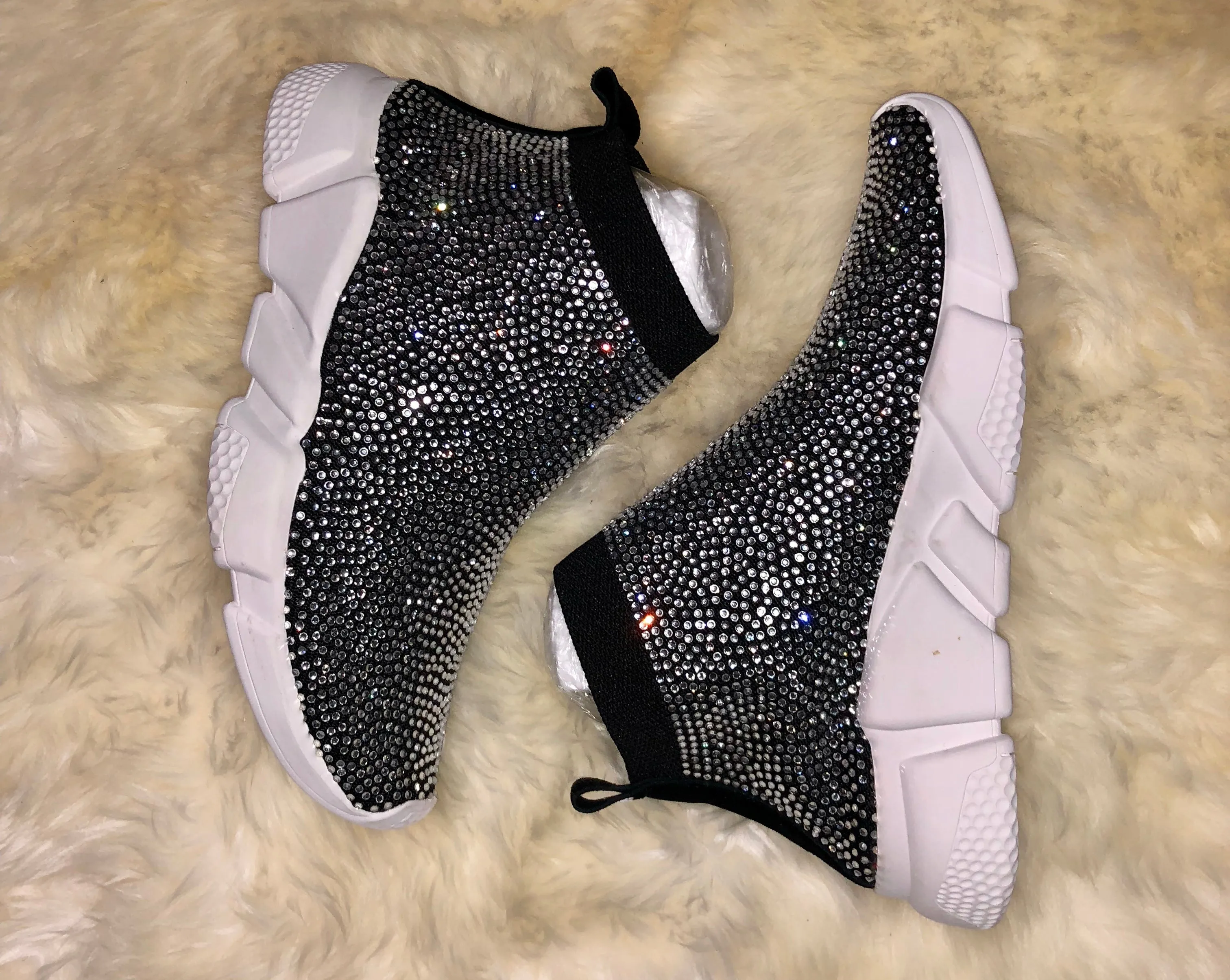 Black Rhinestone Sneaker