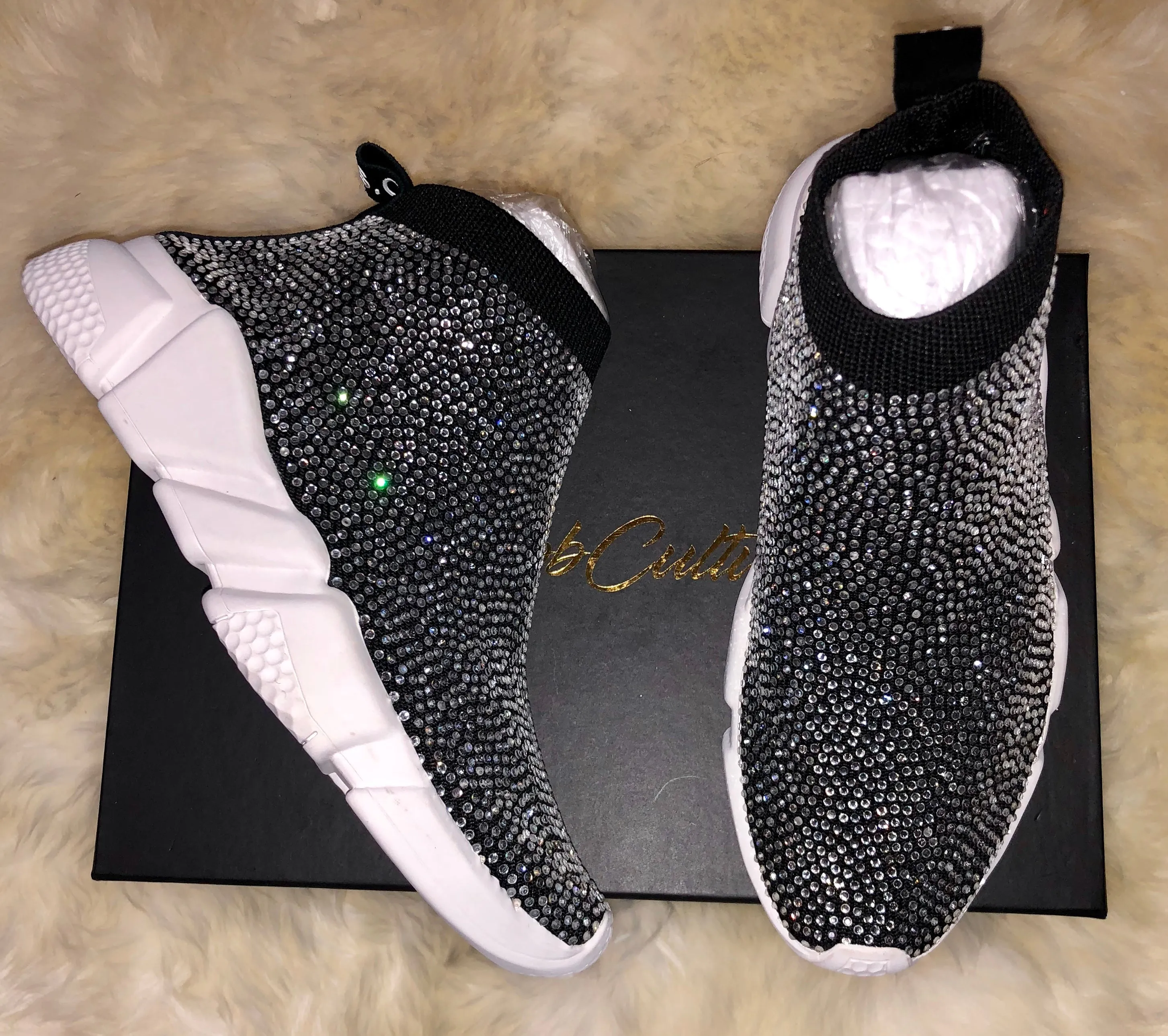 Black Rhinestone Sneaker