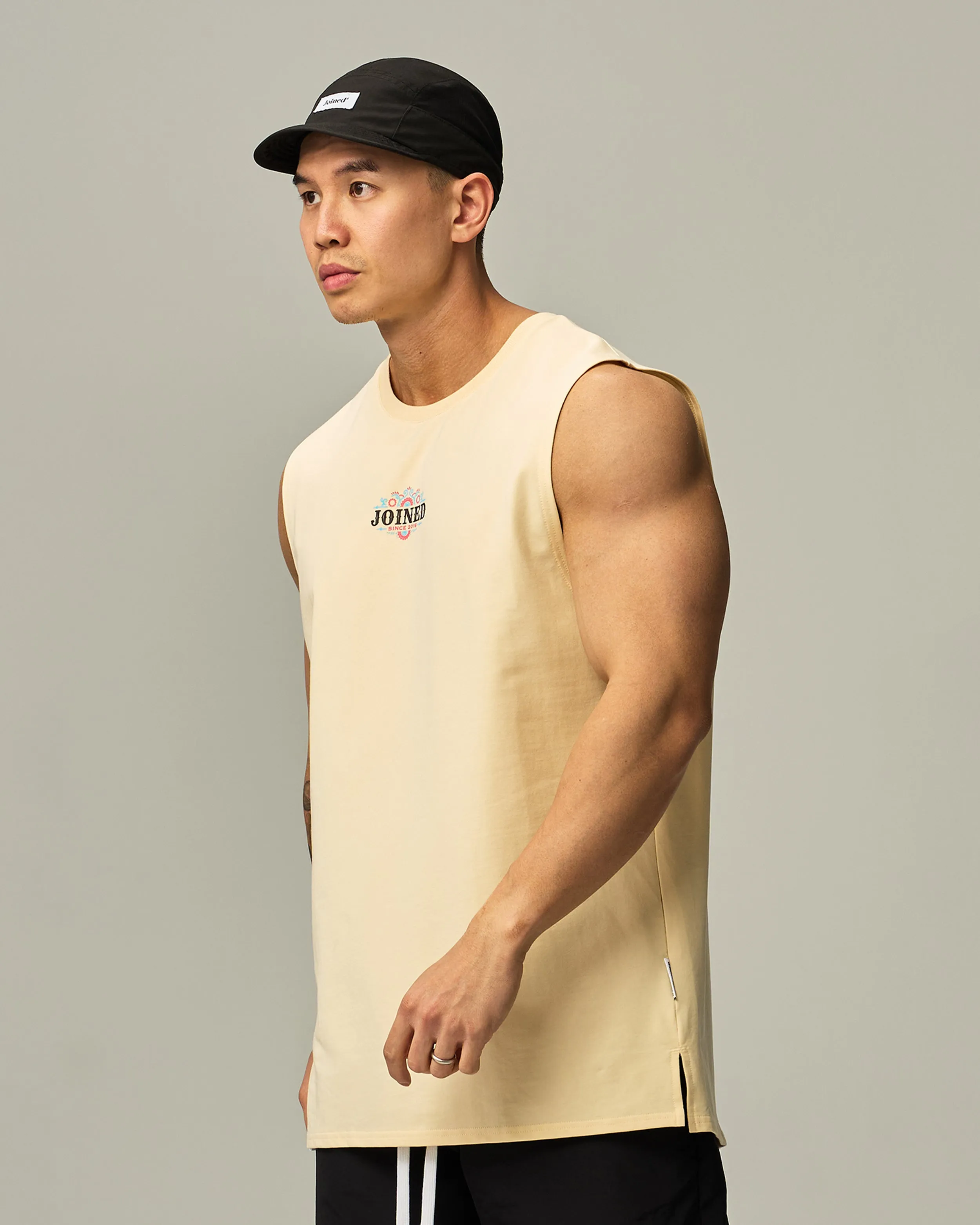 Blossom Ribbed-Neck Cropped Tank