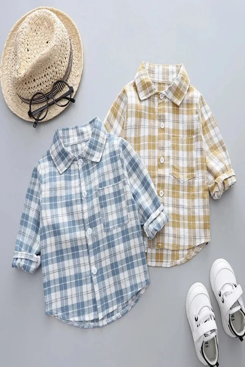 Boys & Girls Cotton Checkered Clothes Shirt