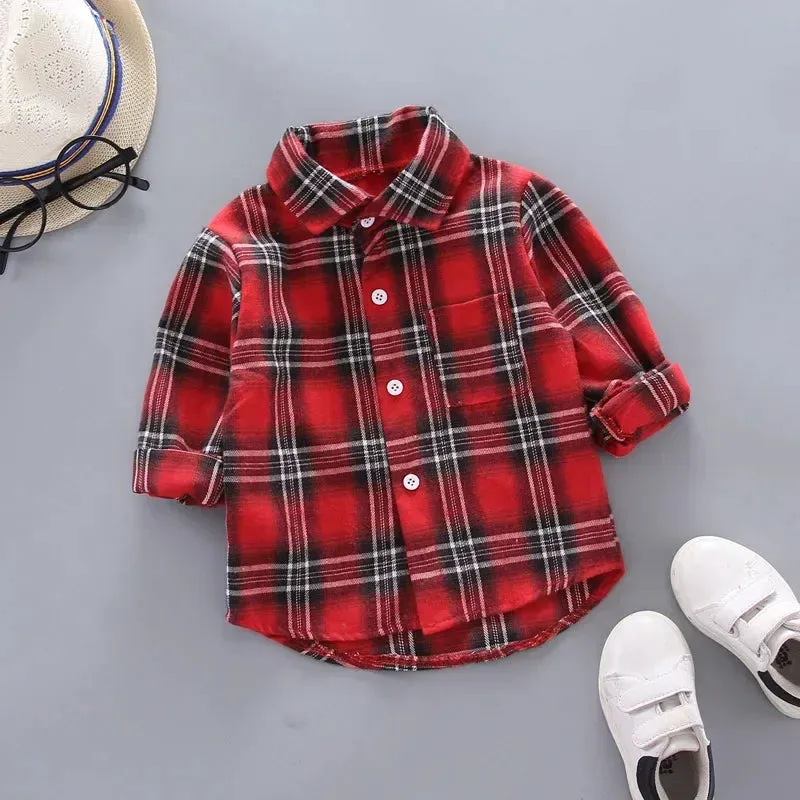 Boys & Girls Cotton Checkered Clothes Shirt