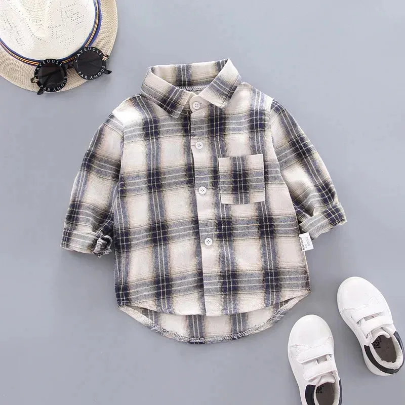 Boys & Girls Cotton Checkered Clothes Shirt