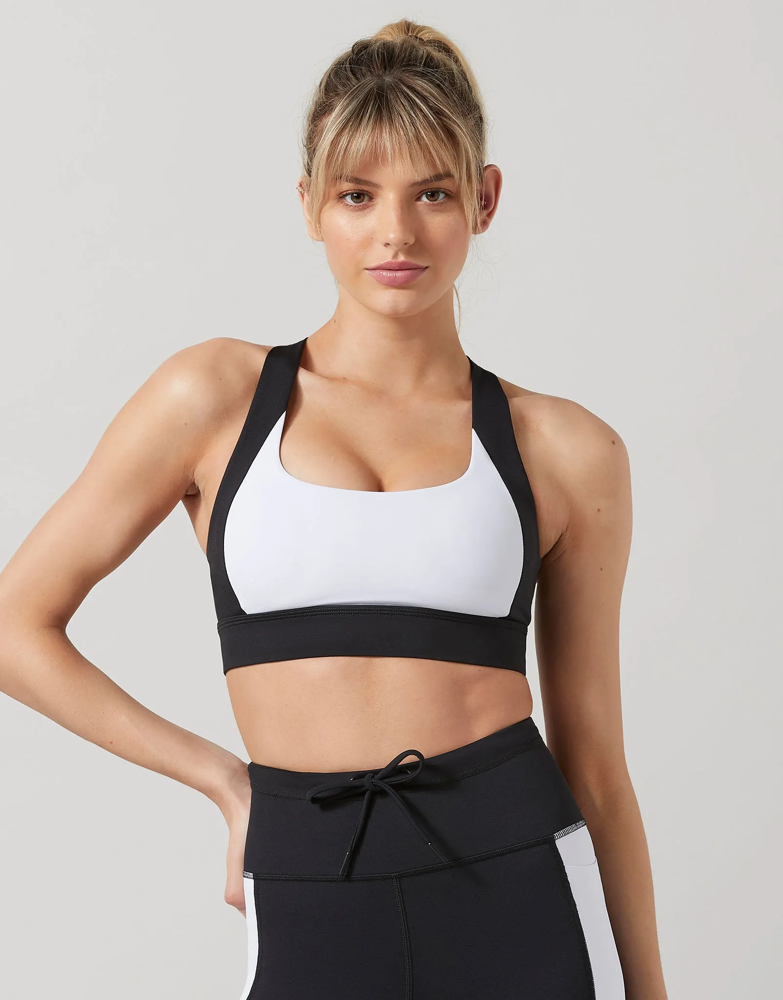 Brooke Sports Bra in Black & White
