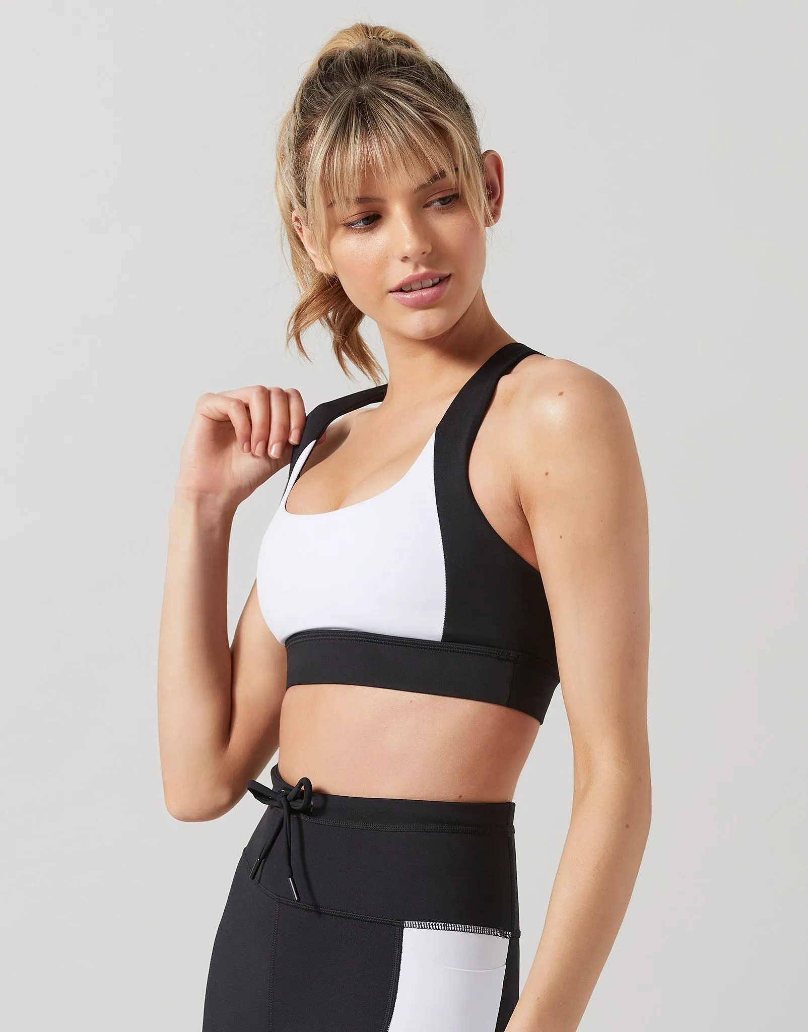 Brooke Sports Bra in Black & White