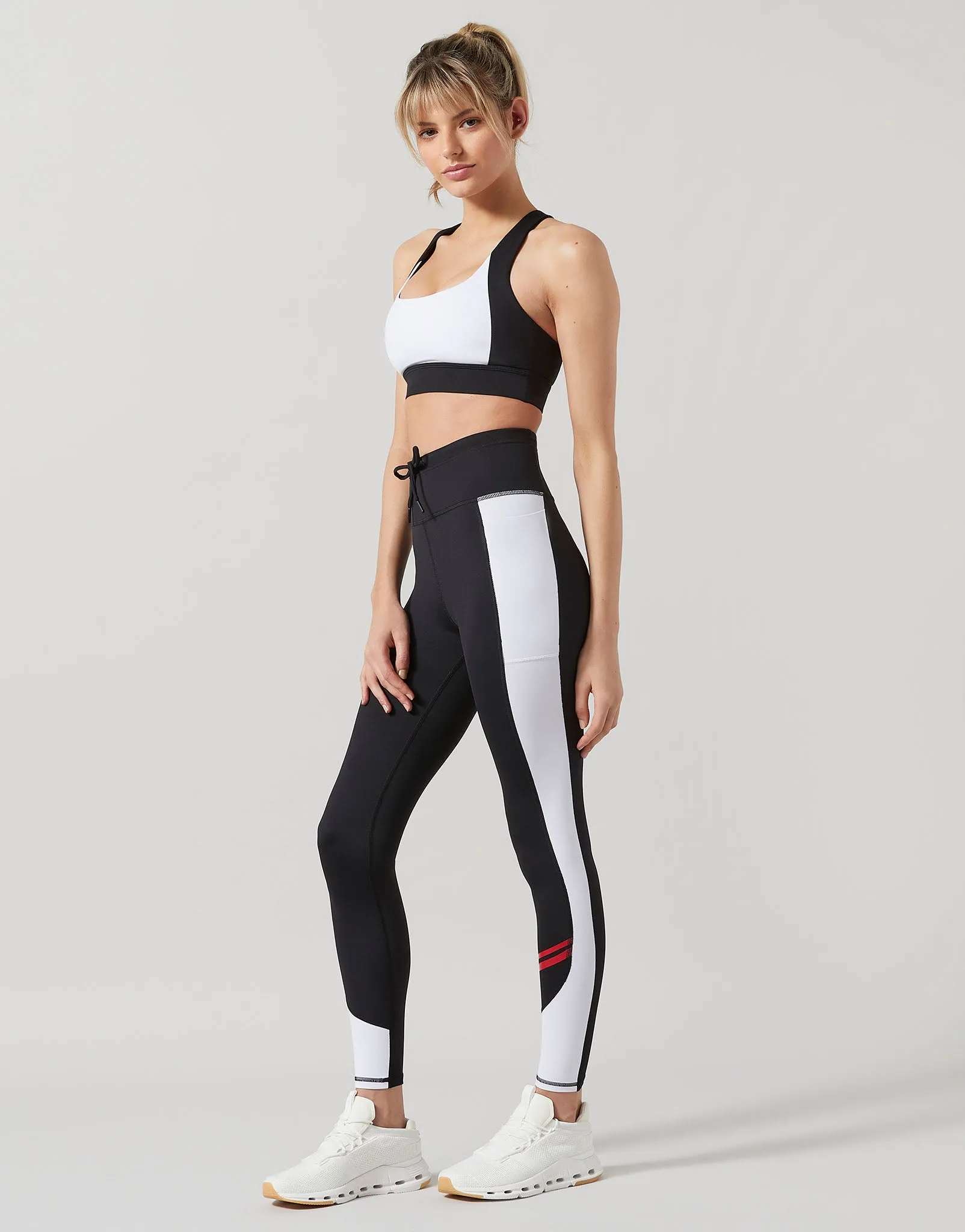 Brooke Sports Bra in Black & White
