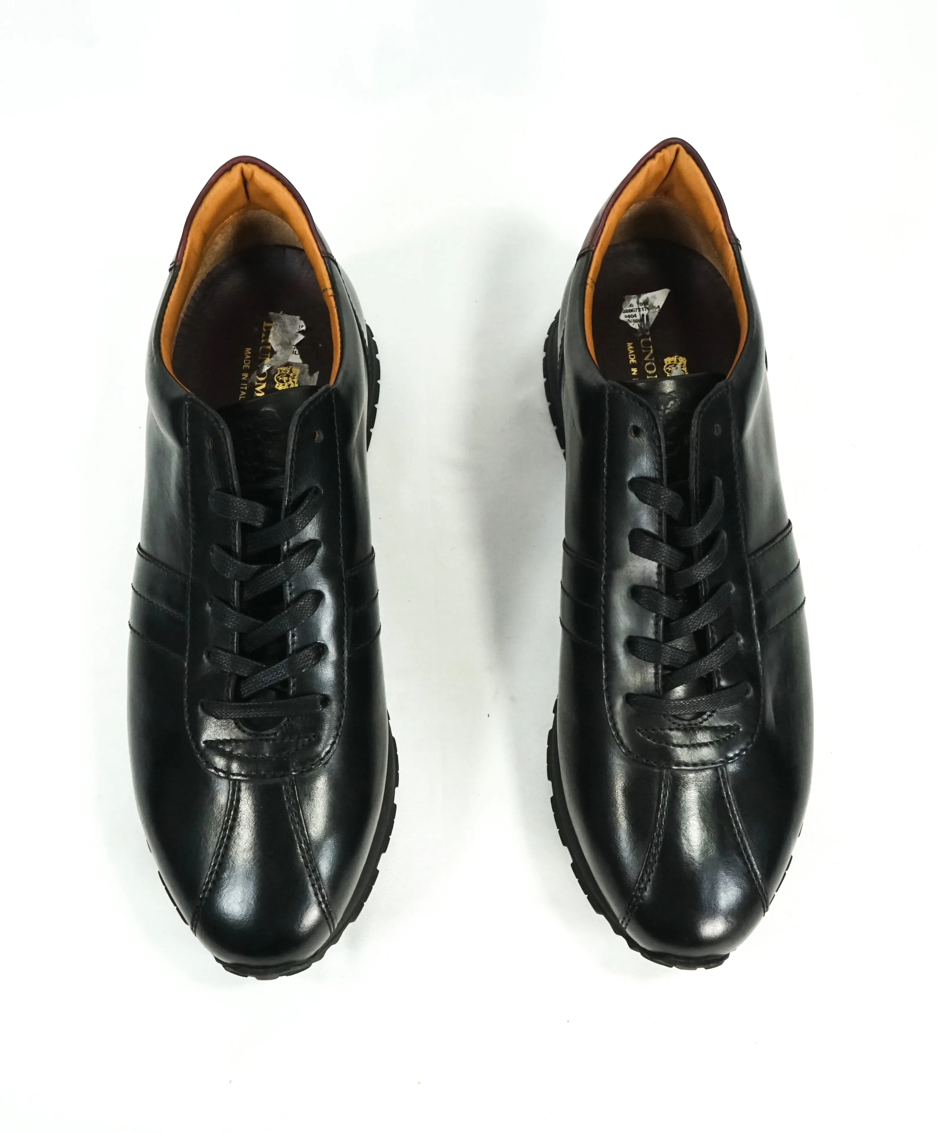 BRUNO MAGLI - "Ikaro" Black & Burgundy Sleek Platform Sneakers - 10.5
