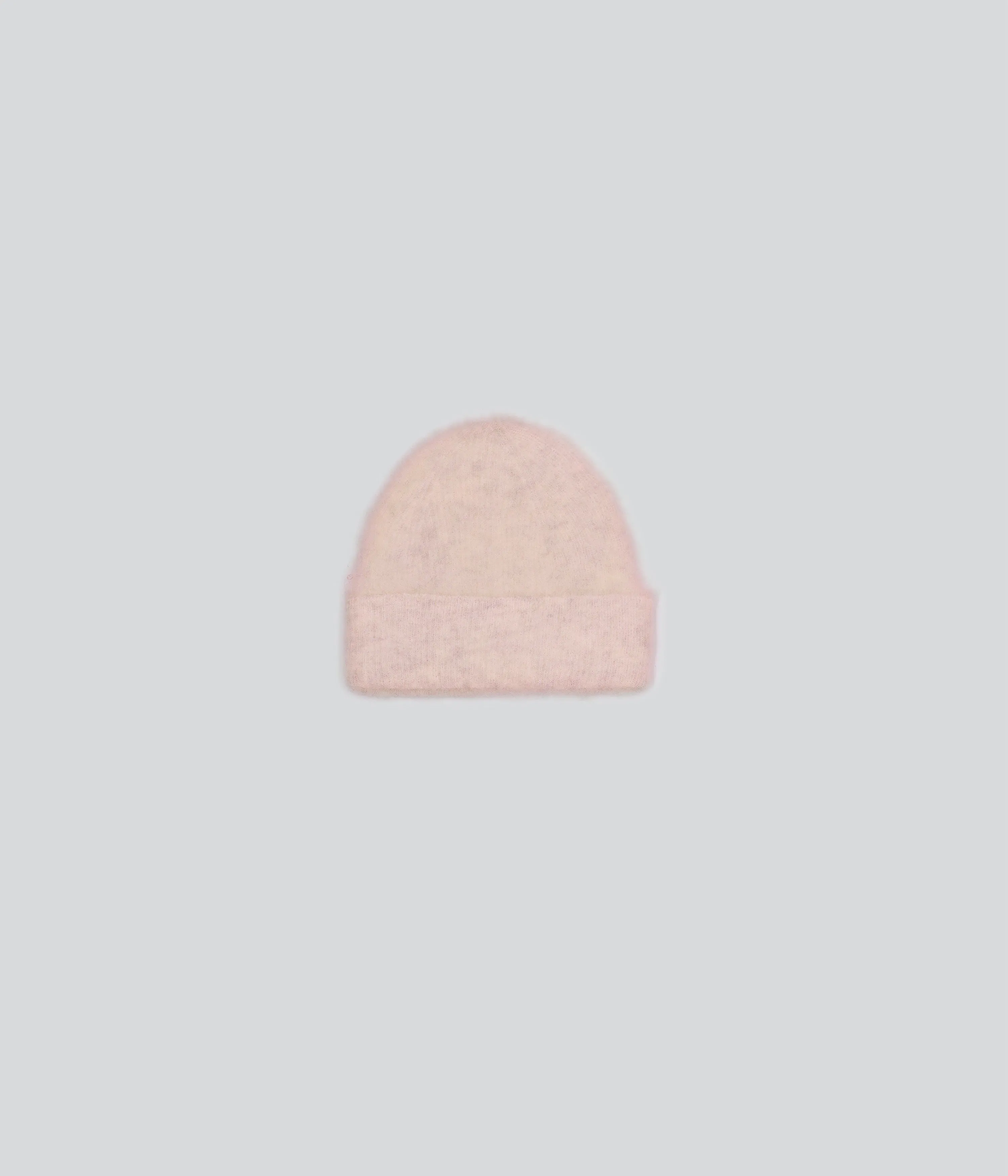 Brushed Mohair Beanie in Blush