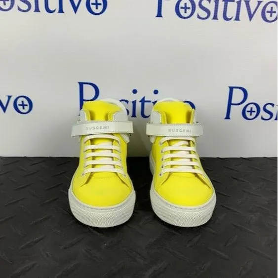 Buscemi 100MM Kid Licra Yellow Leather Sneakers