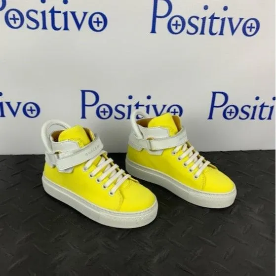 Buscemi 100MM Kid Licra Yellow Leather Sneakers