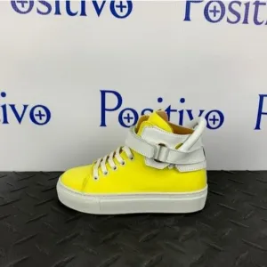 Buscemi 100MM Kid Licra Yellow Leather Sneakers