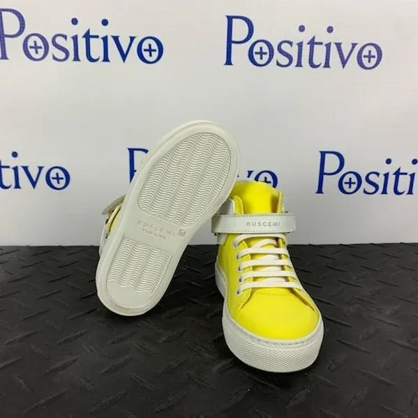Buscemi 100MM Kid Licra Yellow Leather Sneakers