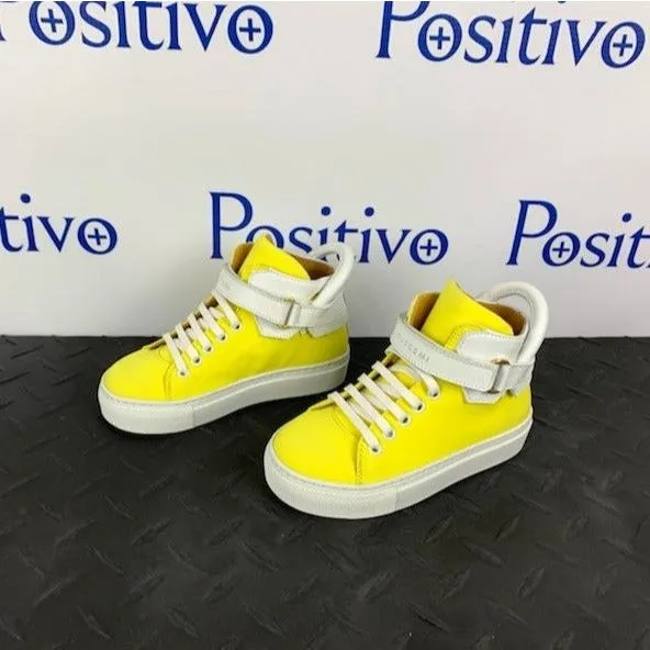 Buscemi 100MM Kid Licra Yellow Leather Sneakers