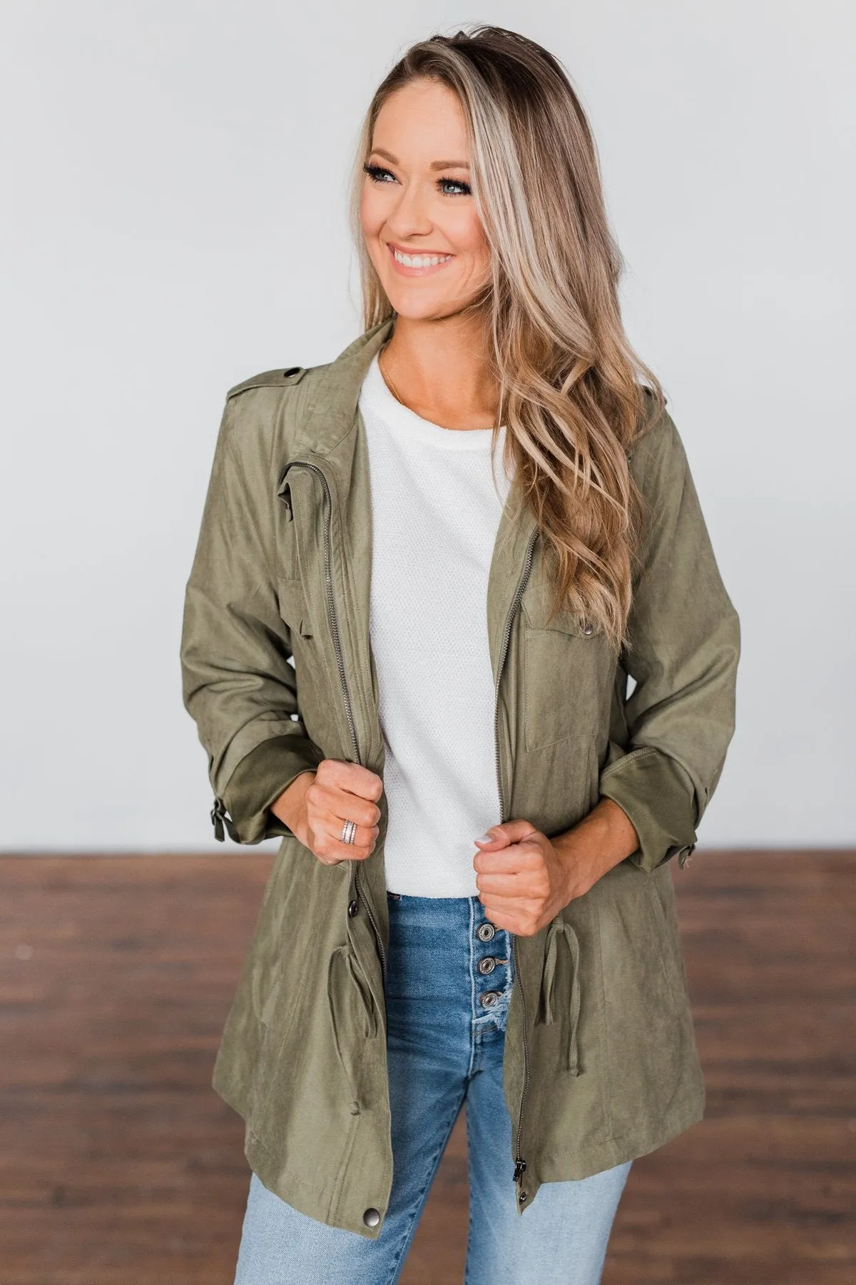 Care About You Lightweight Jacket- Olive