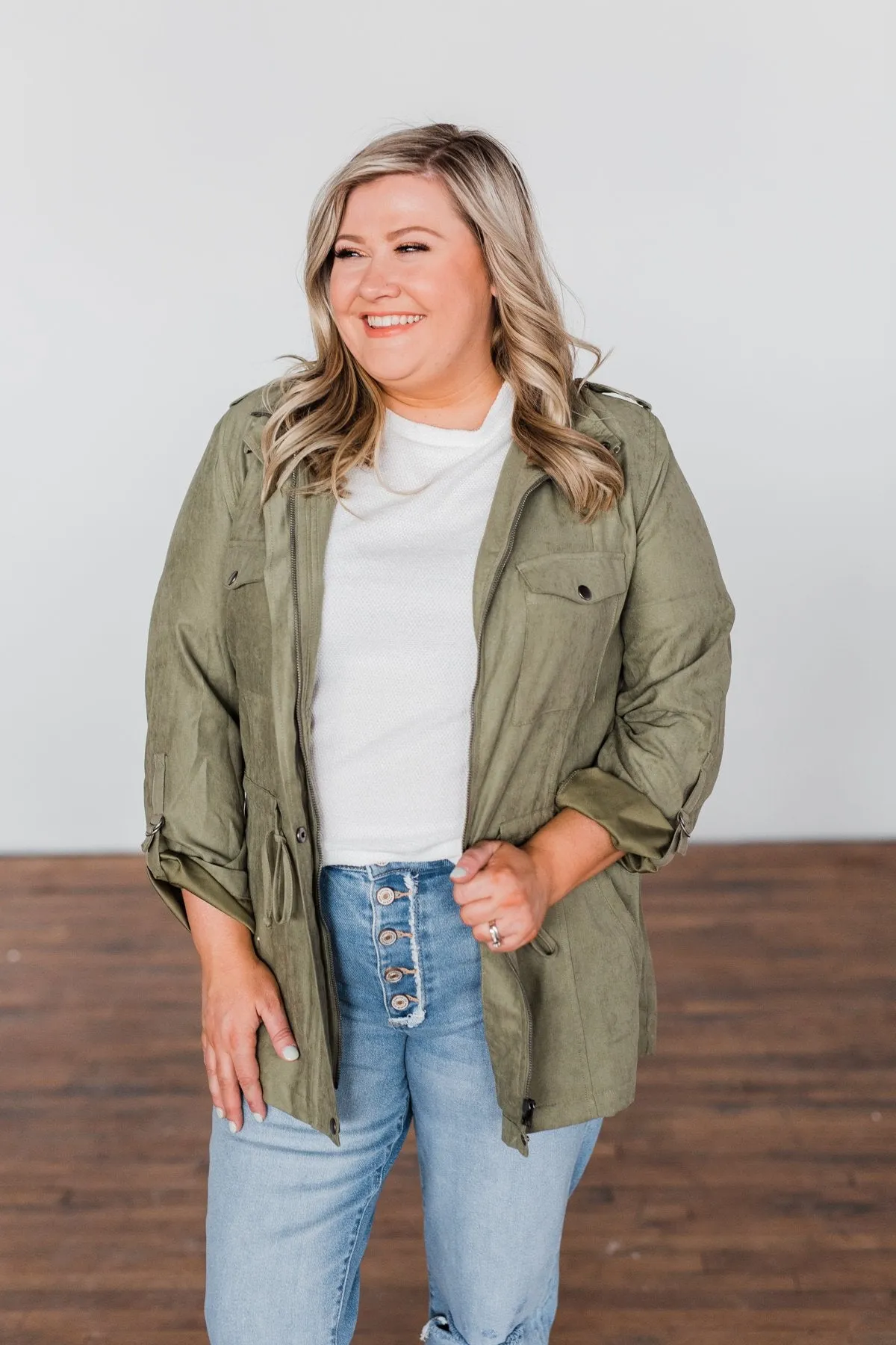 Care About You Lightweight Jacket- Olive