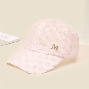 Casquette femme luxe chic été 2025 / Stylish Lace Baseball Cap - Flower Breathable Snapback Mom Hat For Adults!