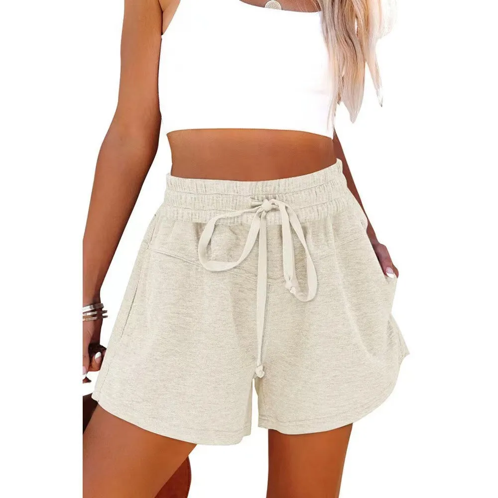 Casual Solid Color Shorts with Pockets