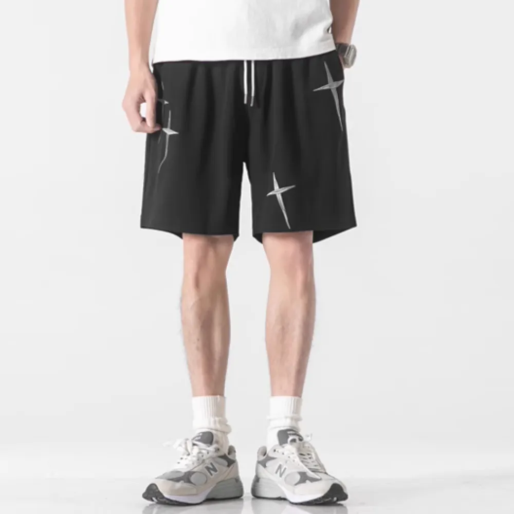 Casual Star Embroidery Drawstring Shorts